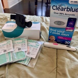 Inito, 15 Inito Tests, 27 Ovulation Tests, Clear Blue Ovulation Test w 25 strips